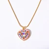 Pink Heart with Snake Chain