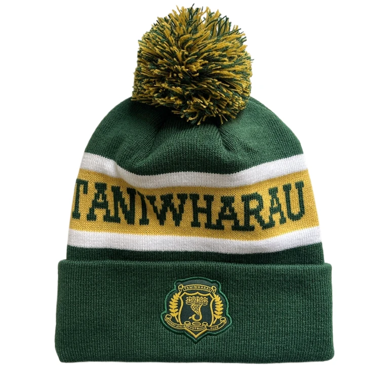 Custom Logo Winter Hats with Pom Pom Beanie Knit Toque Pom Beanie Hats