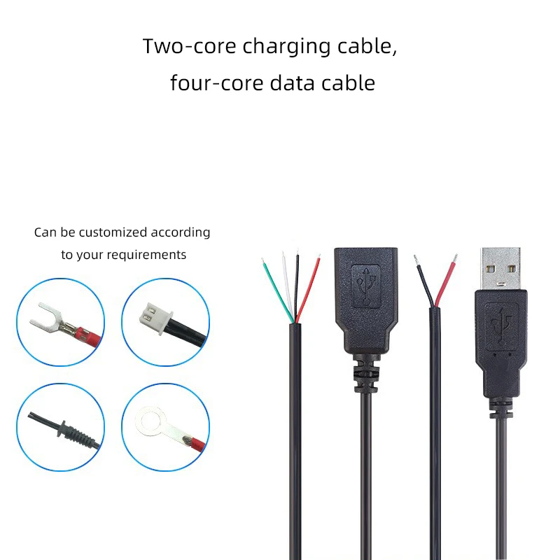 Kebaolong USB Male and Female Two-core Power Charging Four-core Data Cable