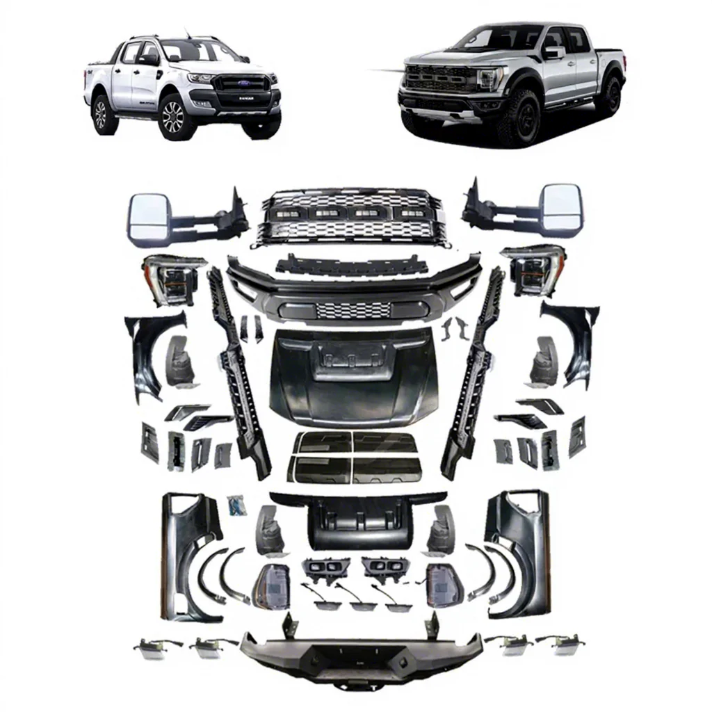 JHCHAN Protezione Porte In ABS Per Ford Ranger Double Cab 2012-2022 (T6/T7/T8) E Raptor – Set 6 Pezzi Nero Opaco
