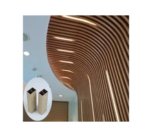 New Design Interior Wooden Grain Pvc  wpc Square tube  decoration of the house Pvc Wpc  Square tube wall panel