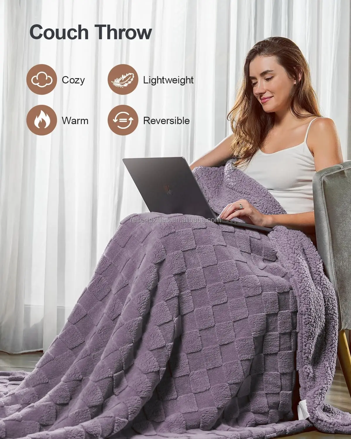 Wholesale Export Home Student Nap Sofa Cover Taffeta Fleece Blanket Solid Color Knitted Technics Perfect Air Conditioning Quilt