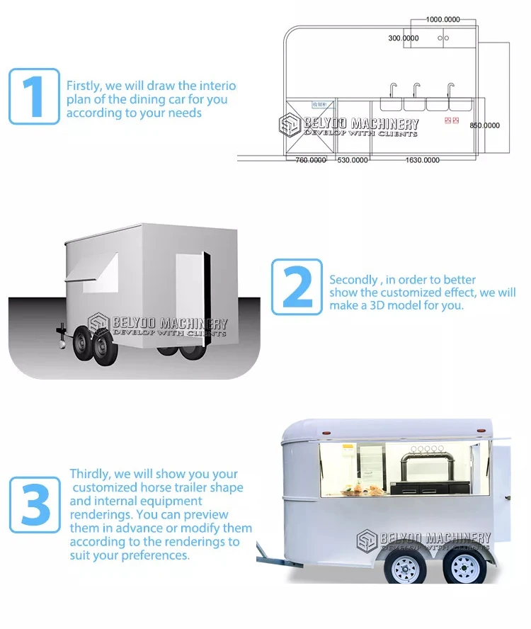Mobile Food Truck Concession Street Food Cart Coffee Carts Mobile Kitchen Horse Trailer Ice Cream Truck Mobile Bar Food Trailer