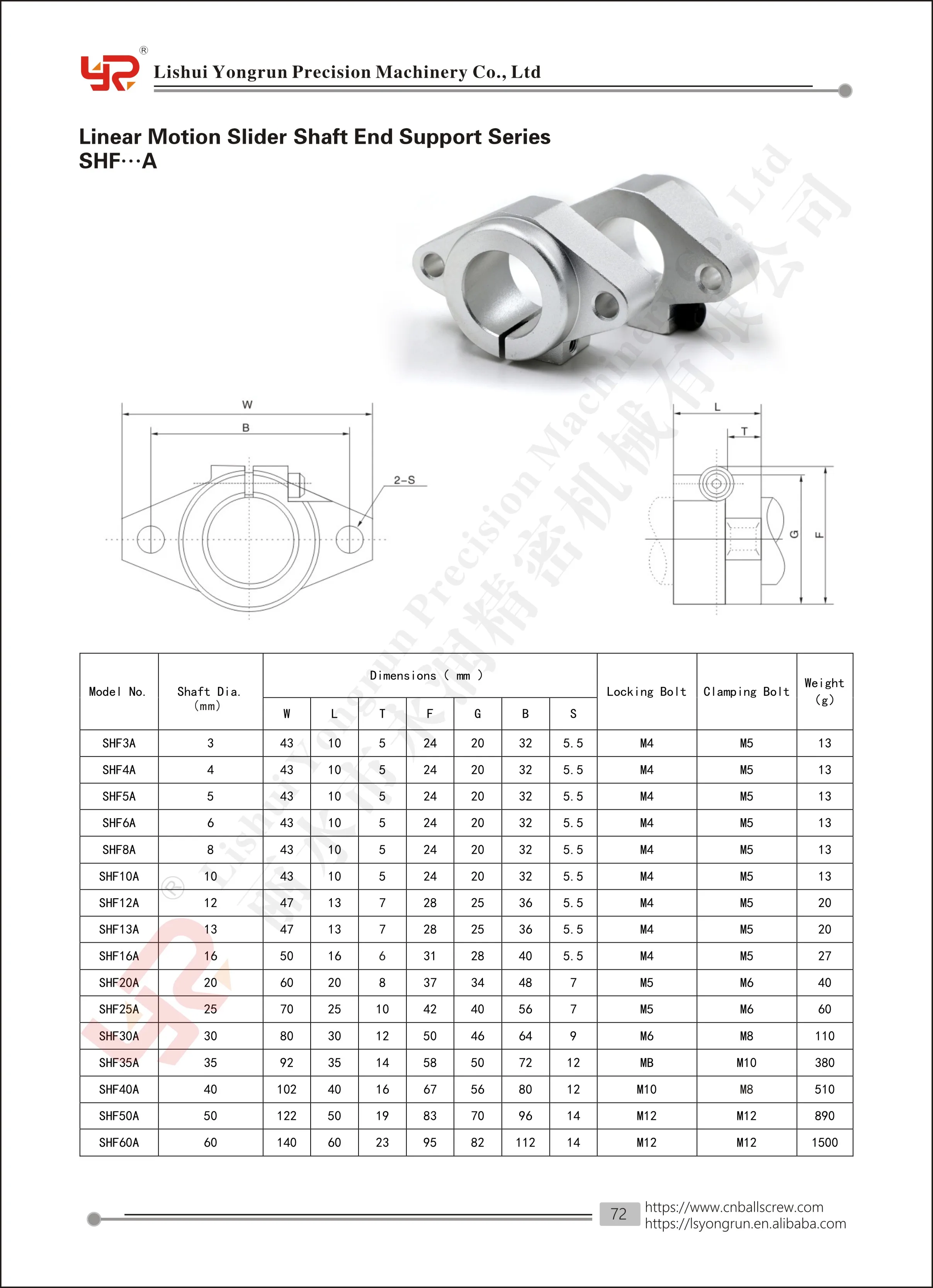 Aluminum Holder Housing Linear Motion Bearing Shaft Support Shf50 For ...