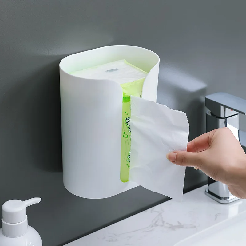 Autocollant sans trace pour cuisine, porte-mouchoirs mural en plastique ABS, écologique, moderne, créatif, simple et multifonctionnel pour toilettes