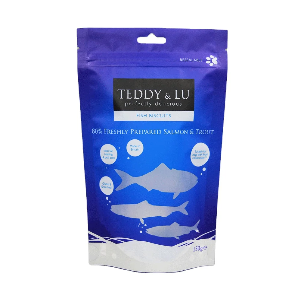 Label Printing Custom Plastic Dried Frozen Fish Packaging Food Bag with Fish Shape Window