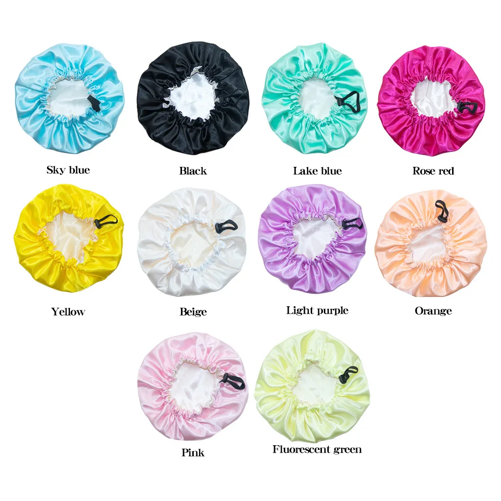 2024 новая детская цветная шапочка для сна модная эластичная волос регулируемая шапка на пуговицах