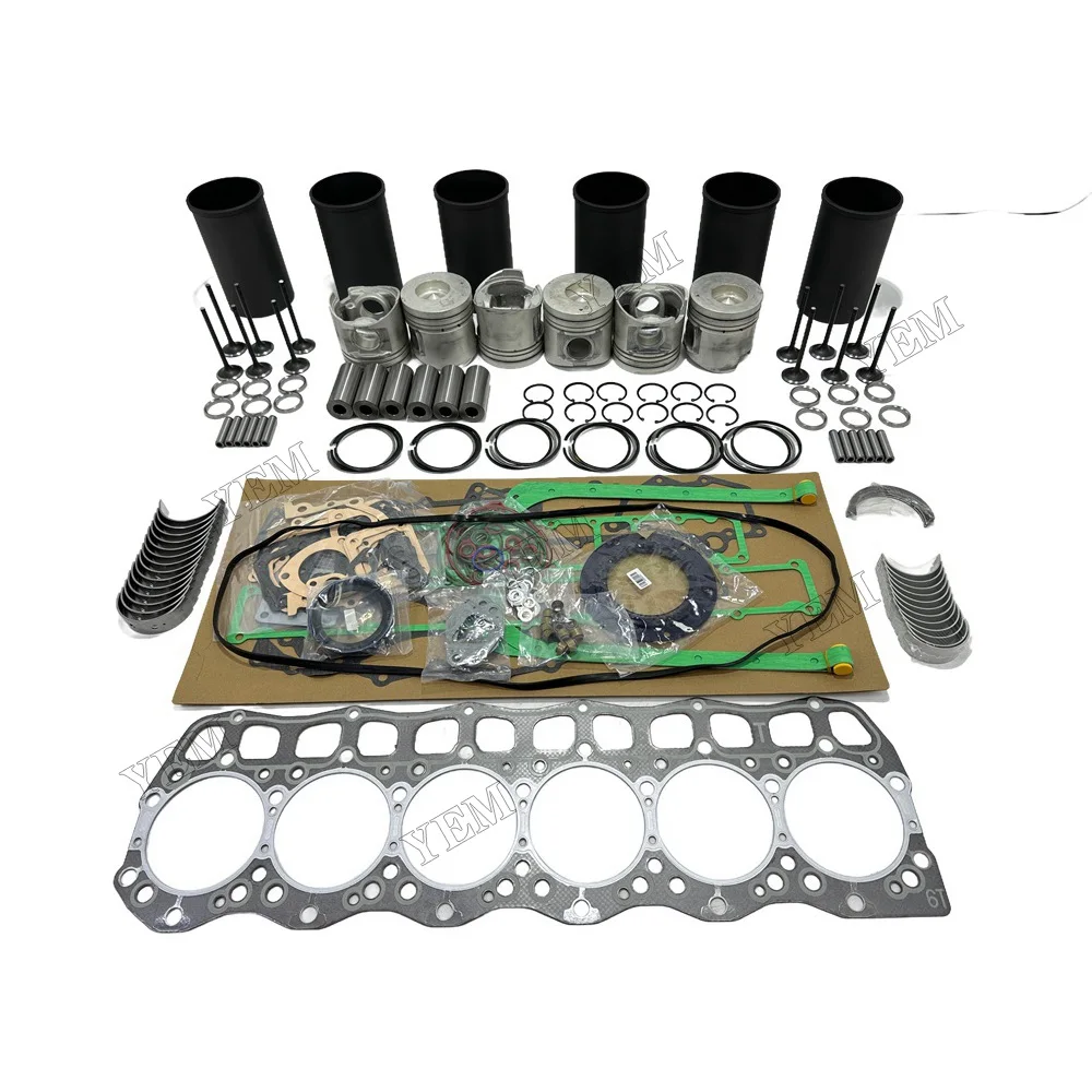 6D16 Engine Rebuild Kit With Cylinder Piston Rings Gasket Kit Engine Bearings Valve Kit for Mitsubishi Bulldozers Engine 3