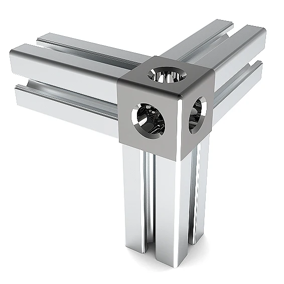 Cubic Three-Sided Connector for Aluminum Extrusion Profile Frame 3 Way 2 Way Aluminum Connecting Bracket with Triangle Structure