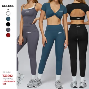 Custom High-Quality High-Waist Tight Quick-Drying Conjunto De Yoga Clothing Women Outdoor Gym Fitness Sports Running Yoga Set