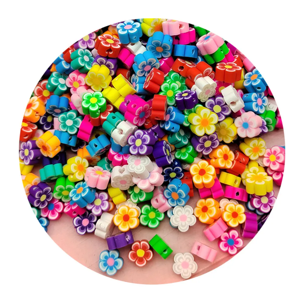 200 Mixed Polymer Fimo Clay Flower Spacer Polymer Clay Beads For