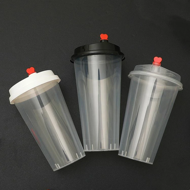 Printed Custom Logo Clear 16oz Juice PP Disposable Milk Boba Bubble Tea Plastic Cups