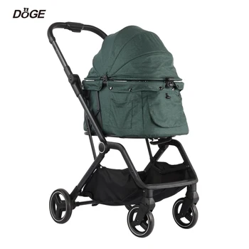 Korea hot sales pet stroller for small dog customized dog cat trolley one hand auto folding pet stroller