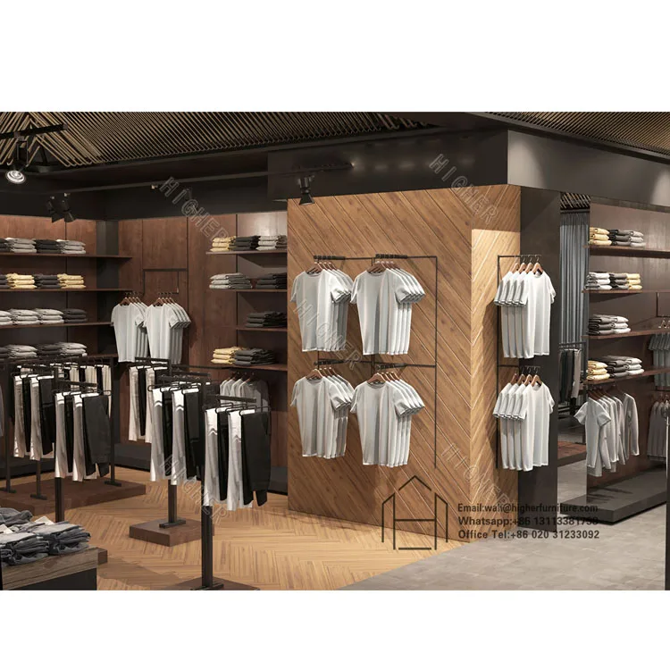 Tienda de Ropa personalizada de muebles de madera y metal para
