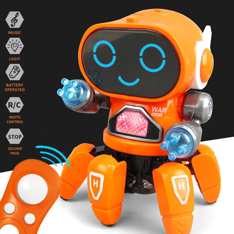 Global Funhood Boys Toy 6本足ロボットスパイダーロボット (光