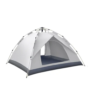 Hot Promotion 3-4 People Double-Layer Waterproof Picnic Tent Quick-Opening Portable Beach Camping Factory Direct Sale Outdoor