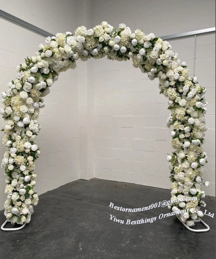 卸売結婚式の装飾人工カラフルな花プラスチック花列2mテーブルランナー