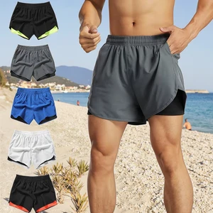 Sports Shorts Men's Running Three-inch Pants Quick-drying Inner Lining Anti-light Fitness Training Pants