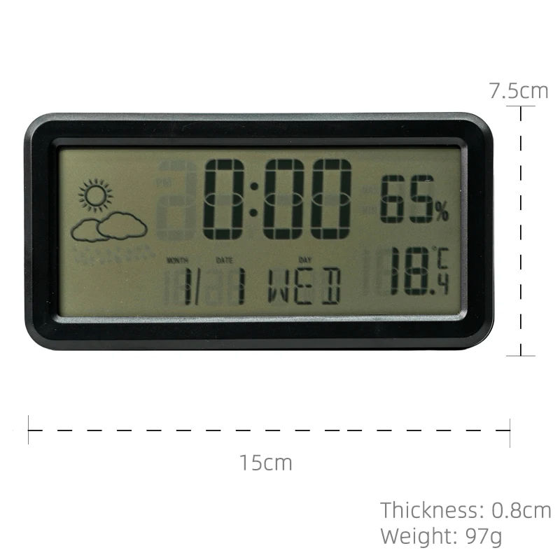 Large Number Time Display Alarm Clock Date Temperature LED Digital Wall Table Clock