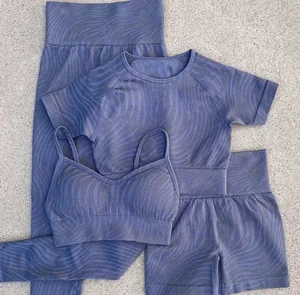 Ladies Activewear Seamless Women Active Wear Sportswear Women Yoga Shorts Gym 4pcs Seamless Yoga Fitness Set