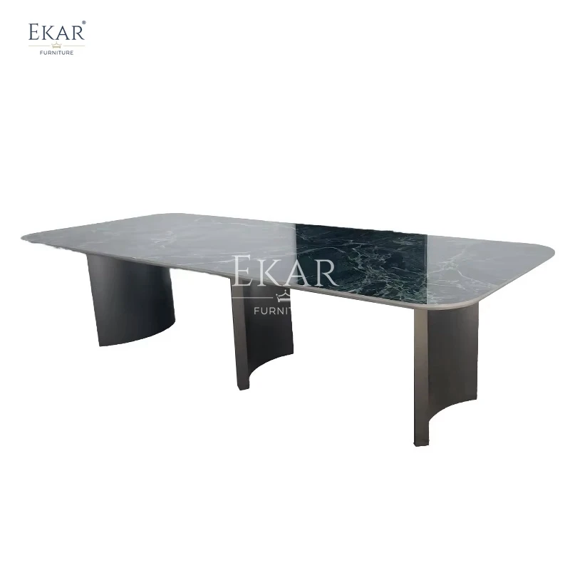 Modern Metal Dining Table for Contemporary Homes Kitchen Hotel Apartment Villa or Home Bar Elegant Dining Room Furniture