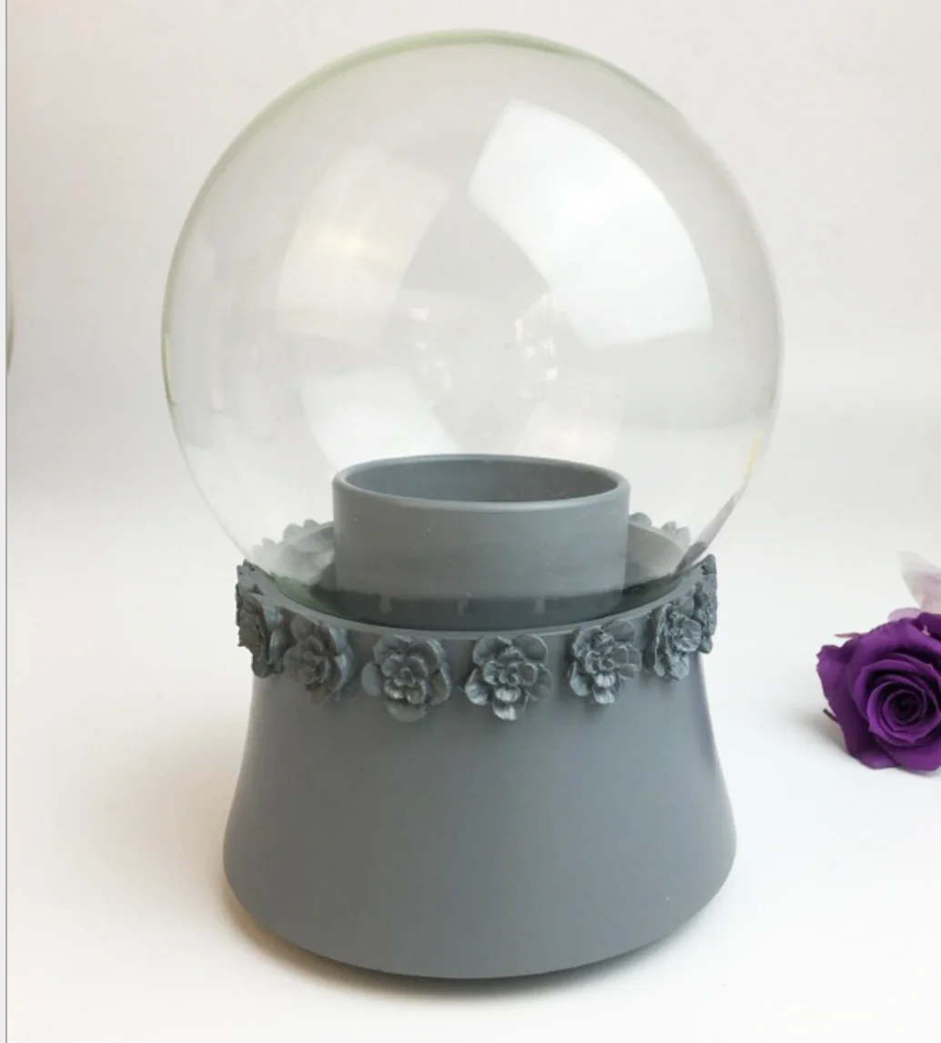 Display Glass Globe Dome with Rotating Resin Base