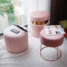 Stool New Sale Dining Round Modern Indoor Home Luxury Foot Step Gold Metal Chairs Velvet Ottoman Stools