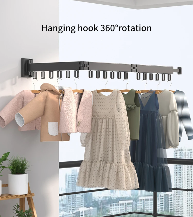 Wall Clothes Retractable Balcony Clothes Drying Rack Black Drying Rack For Clothes Buy