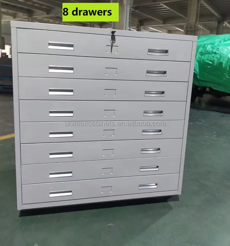Map Draw Storage Stackable Metal Map Drawing Storage Cabinet with 7 Drawers