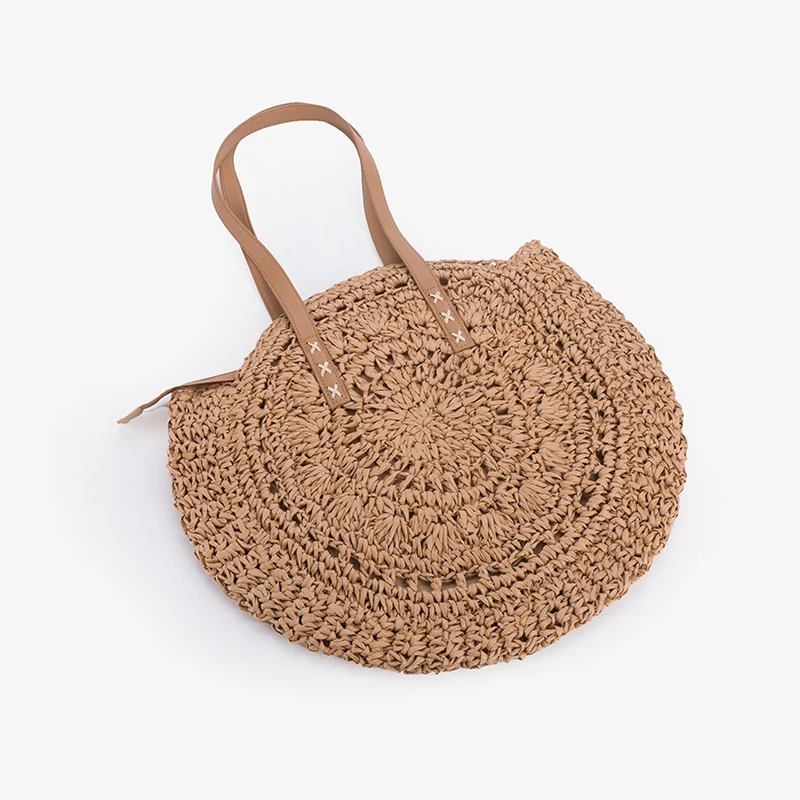 Hollow-out Straw Tote Bag Fashion Ladies Beach Shoulder