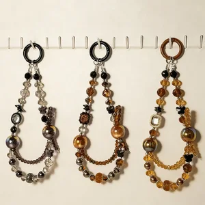 Dark Lustrous Cat-eye Phone case Chain, Trendy Accessory for Women, Versatile Crystal Car Key Bag Packaging Decoration Pendant