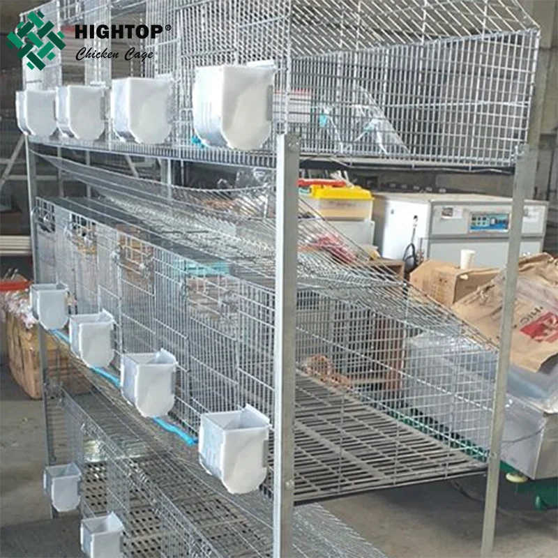 Three Layer Nine Position 2X2 Galvanized Welded Wire Mesh Rabbit Cage With Pull Out Tray