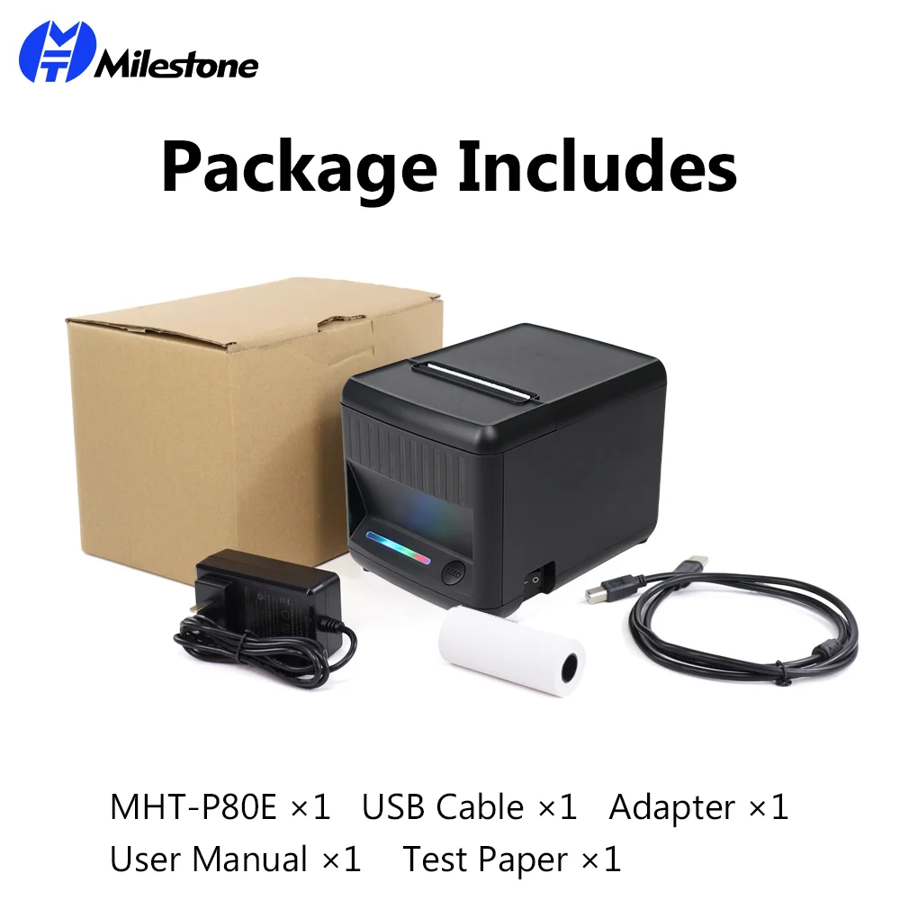 Stampante Termica Portatile Milestone MHT-P11 58mm Con Bluetooth E USB - Per Supermercato/Ristorante