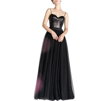Custom high quality black sequin tulle wedding party dress Sweetheart girl birthday party ball gown