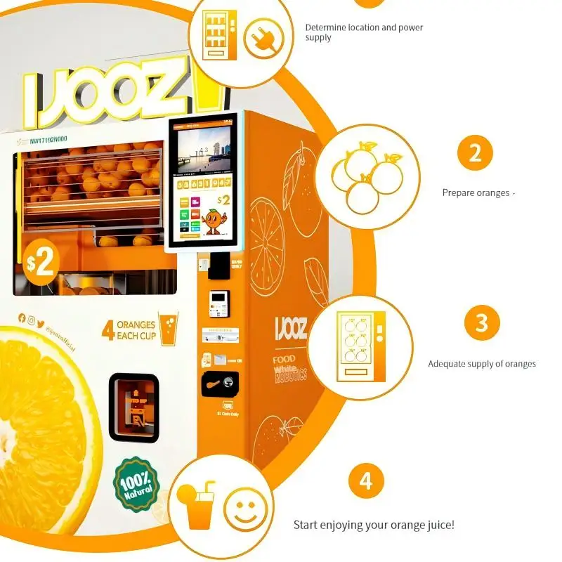 Fully Automatic Natural Fruit Juice Dispenser Fresh Lemon Orange Juice and Fresh Squeezed Orange Juice Vending Machine