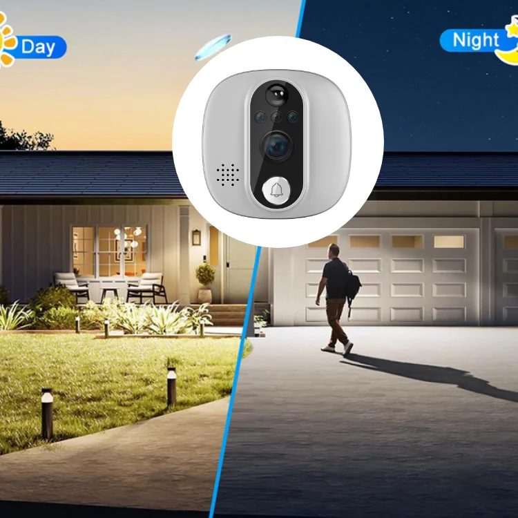 Digital Viewer Phone Intercom for Home Security Deaf Doorbell Light  Door Camera
