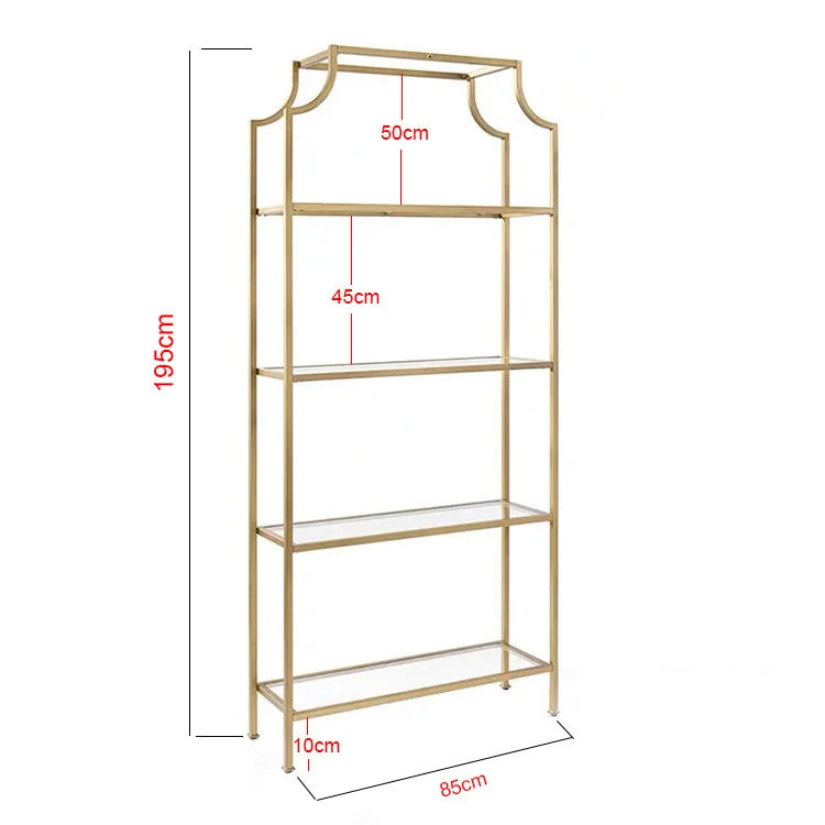 Заводская низкая цена, модная Золотая стабильная мебель для гостиной, книжная полка, современная витрина