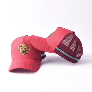 Hat manufacturer wholesale custom embroidery logo mesh baseball cap with stripe  snapback cap trucker hat