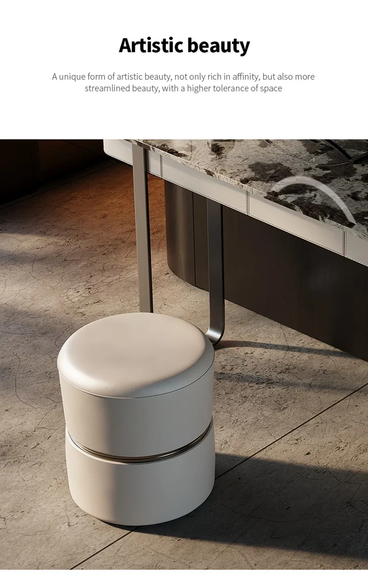 Modern Walnut Solid Wood Dressing Table Bedroom Furniture White