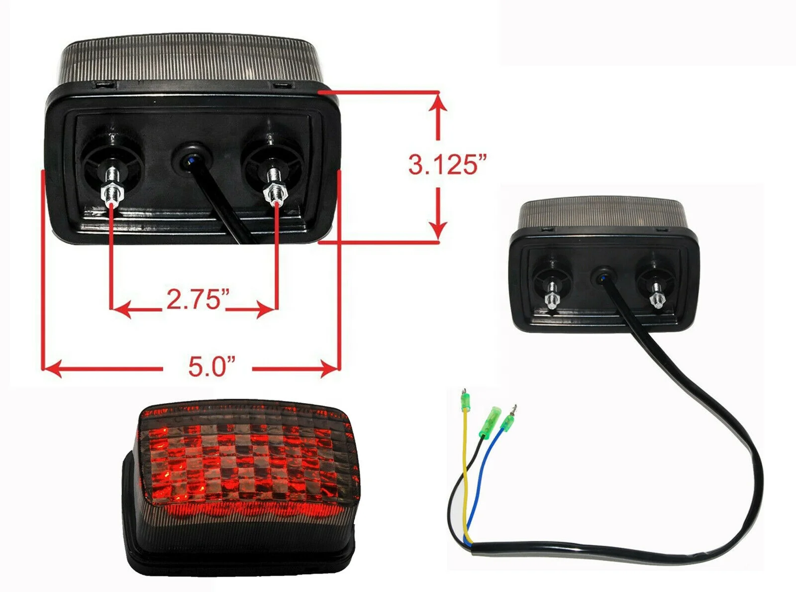 Can Am Outlander Lift Kit ALL CARB Smoked LED Rear Tail Light 5KM