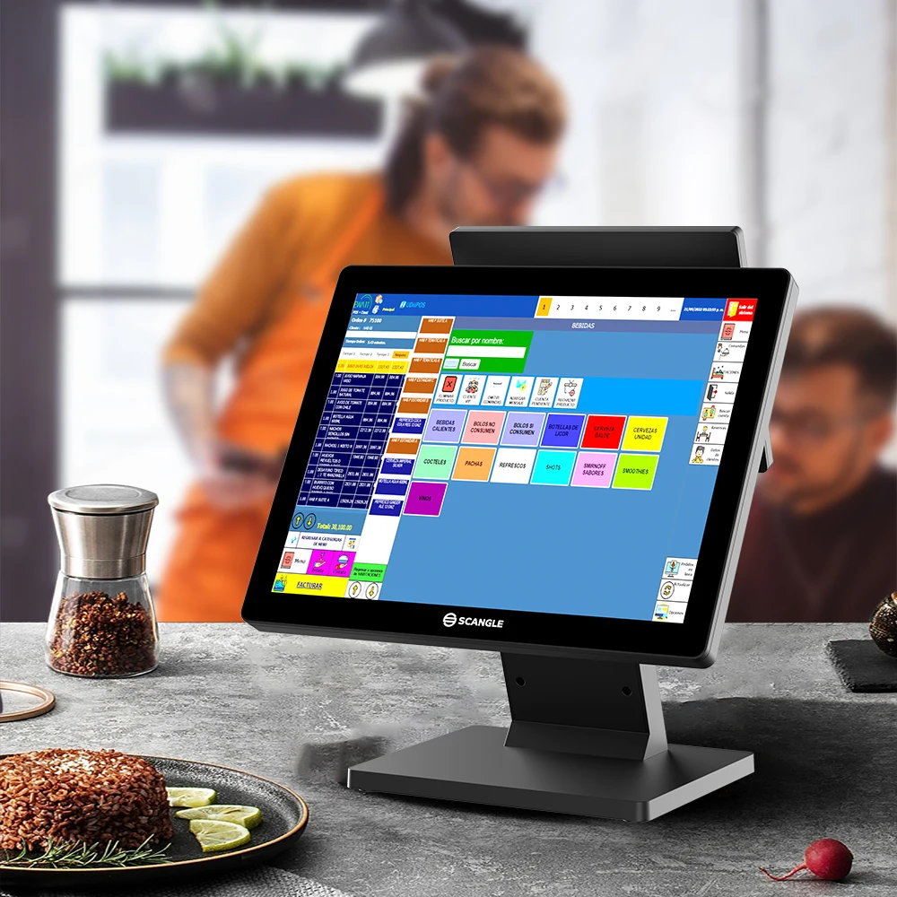 Scangle D5 POS Cash Register 15 Inch Touch Dual Screen with Windows ...