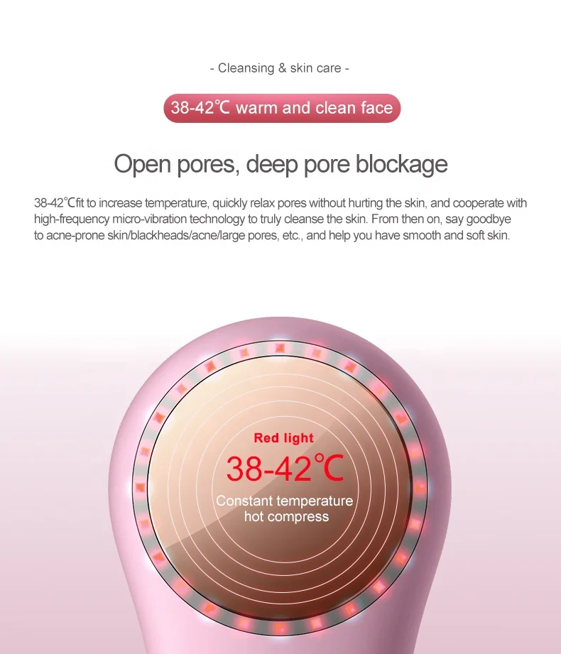 Новый дизайн электрическая тепловая Прохладный глубокое очищение лица кисти Чистка лица красоты личной гигиены для домашнего использования инструмент красоты оборудование