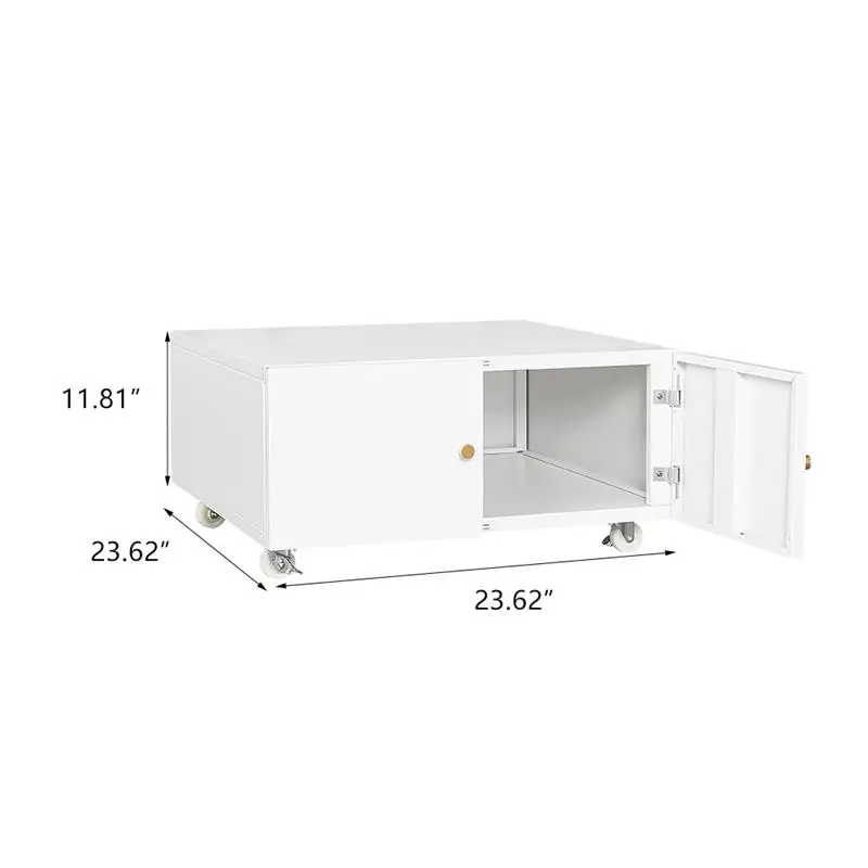Modern Metal Rolling Office Copier File Cabinet Printer Stand Mobile Lateral Filing Cabinet with 2 Door