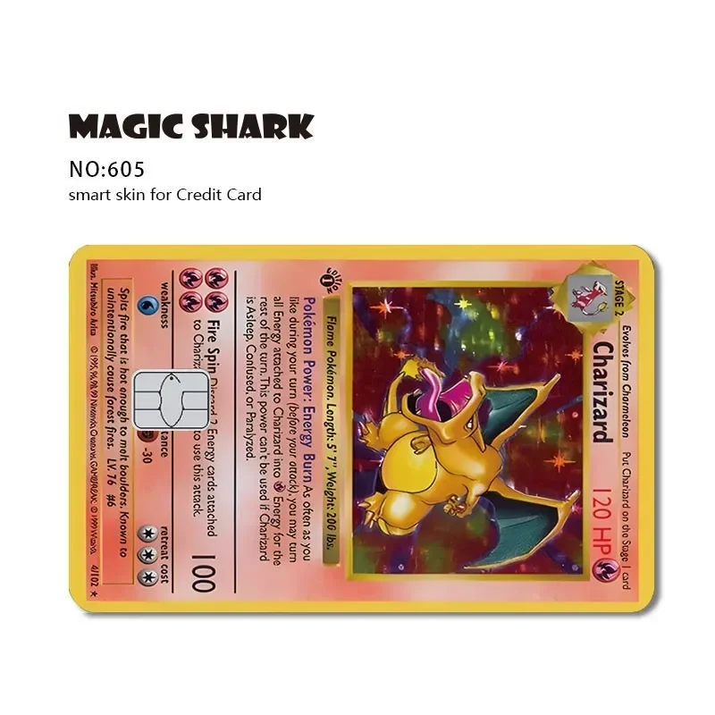 Kingareal Manufacturer Wholesale Original 3M Vinyl Skin Cover Charizard  Gangar Poke Mon Custom Credit Card Sticker