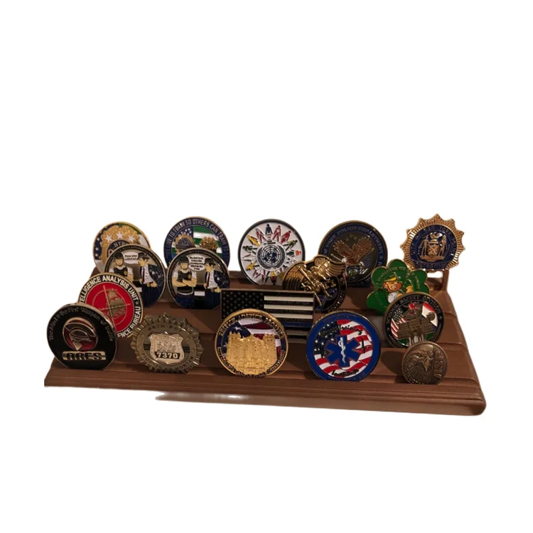 Challenge Coin Display Stand 4 Row Holder Rack Case Holds 28 Coins