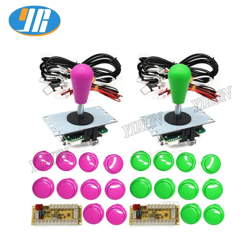 DIY 아케이드 게임 부품 키트 PC 라즈베리 파이 1/2/3 레트로 파이 5 핀 조이스틱 30MM 24MM 푸시 버튼 동전 작동식  기계 마메 부품