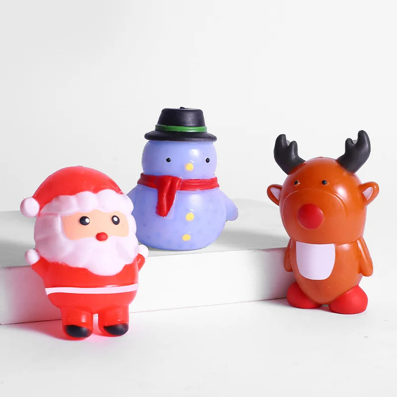 Рождественский подарок, лось, Санта-Клаус, снеговик, снятие стресса, Сжимаемый шарик, Рождественская сжимаемая игрушка-фиджет для детей