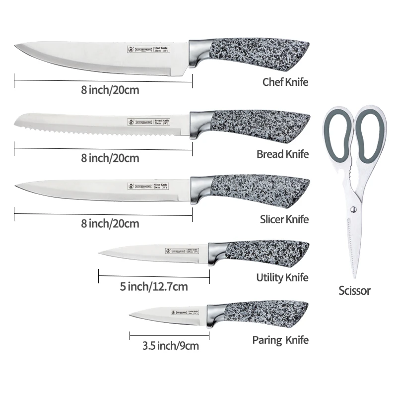 KING GARY KITCHEN KNIFE 7 PIECE BLOCK SET K16-7