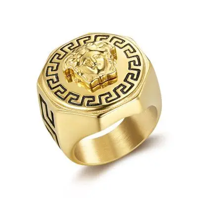 stainless steel versace ring