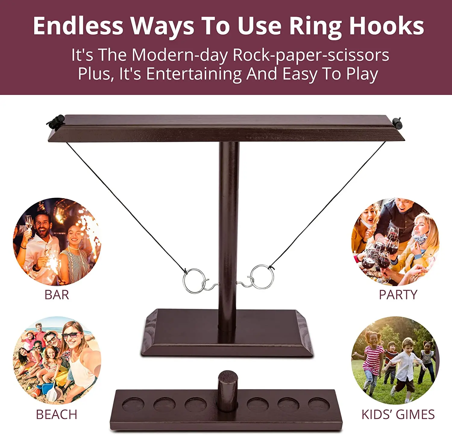 2023 Wood Table Top For Adults Kids Handmade Set Game Hook Hook And ...